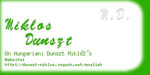 miklos dunszt business card